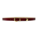 Seraphina Belt - Deep Red Classic Narrow Leather Belt - Streets Ahead