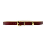 Seraphina Belt - Deep Red Classic Narrow Leather Belt - Streets Ahead