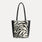 Mini Mara shopper in black and white zebra calf hair with matching zip pouch
