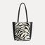 Mini Mara shopper in black and white zebra calf hair with matching zip pouch