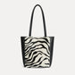 Mini Mara shopper in black and white zebra calf hair with matching zip pouch