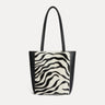 Mini Mara shopper in black and white zebra calf hair with matching zip pouch