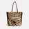 Brown zebra calf hair Italian leather Mara shopper with matching pouch