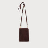 Romy Phone Crossbody Chocolate Suede
