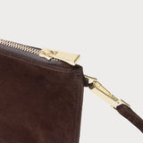 Romy Phone Crossbody Chocolate Suede