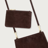 Margot Card Case Chocolate Suede