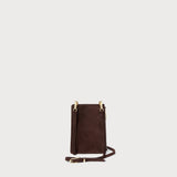 Romy Phone Crossbody Chocolate Suede