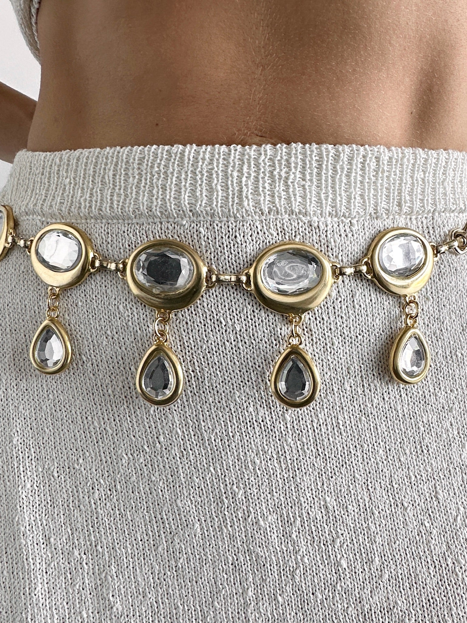 Lennon - Gold Crystal Italian Chain Belt - Streets Ahead