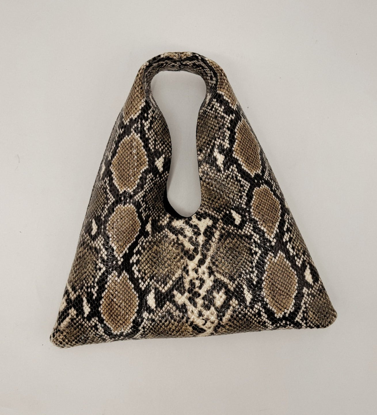 Mila Mini - Mini Handheld Dark Snake Print Italian Leather Handbag - Streets Ahead