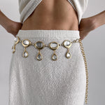 Lennon - Gold Crystal Italian Chain Belt - Streets Ahead