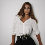 Kristen - Black Leather Belt Gold Buckle Set - Streets Ahead