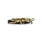 Esther Belt in black leather, coiled