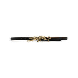 Esther Belt in black leather, front