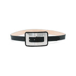 Ingrid Belt in black leather, angle