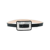 Ingrid Belt in black leather, angle