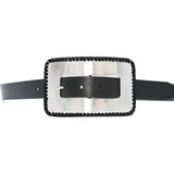 Ingrid Belt in black leather, buckle detail
