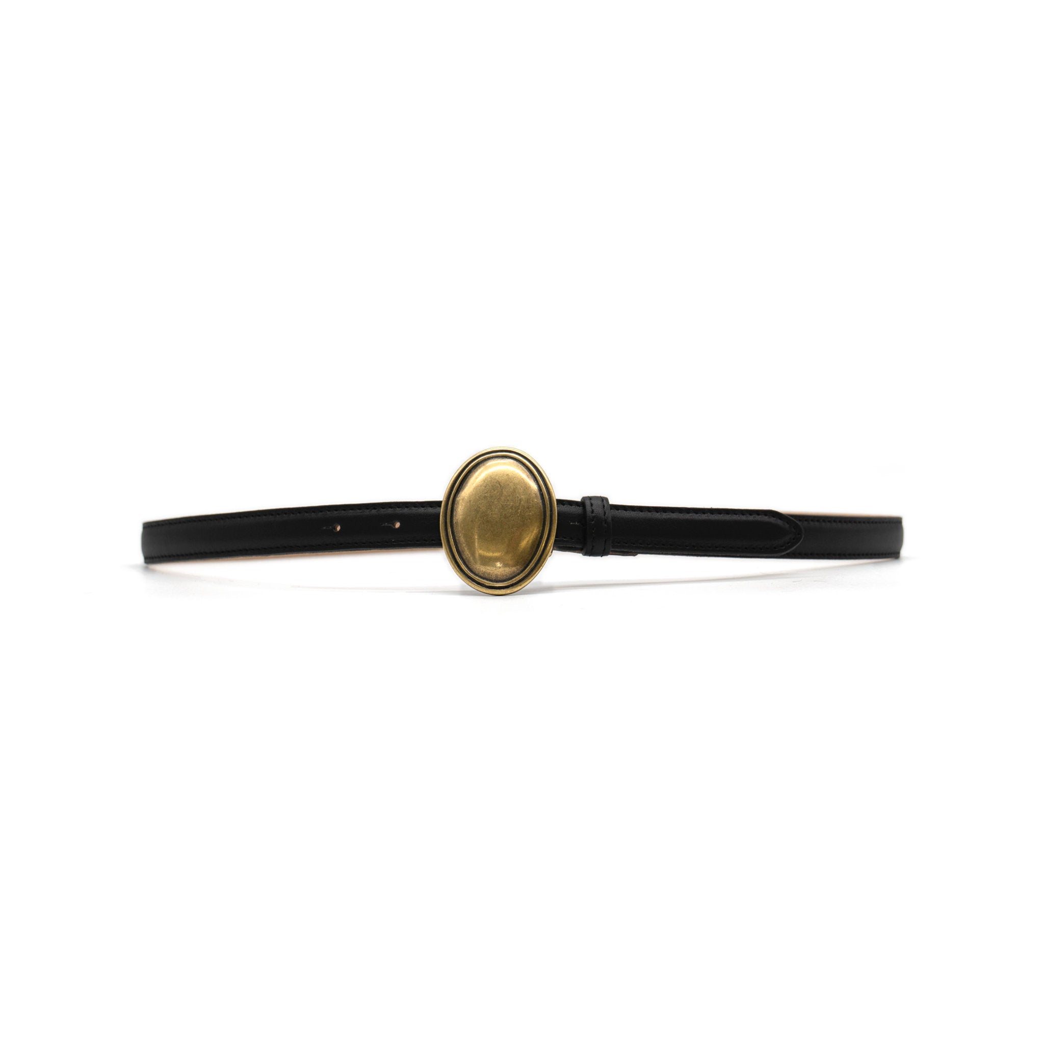 Juliet Belt in black leather, angle
