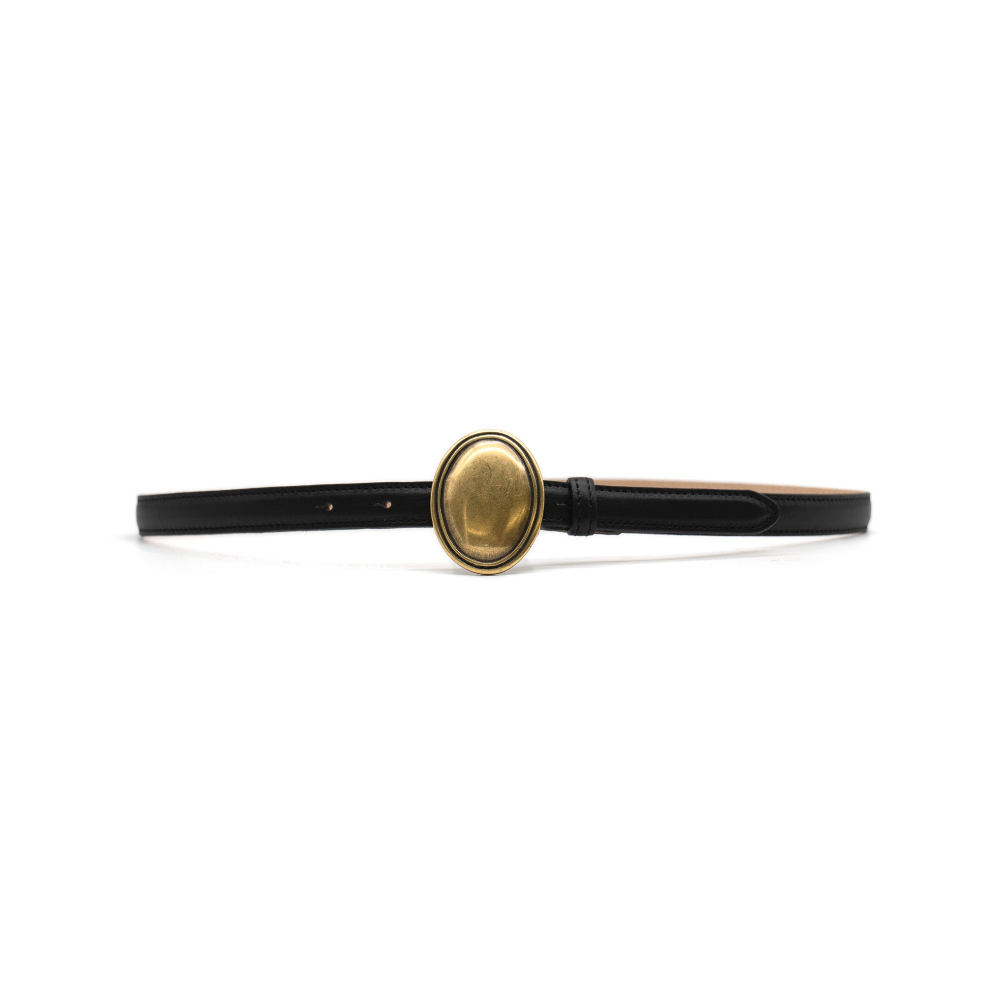 Juliet Belt in black leather, front