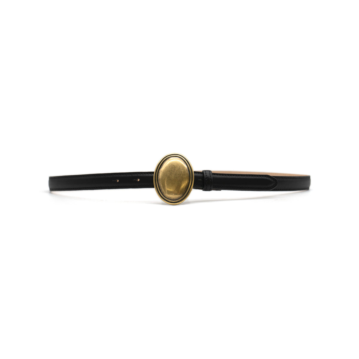 Juliet Belt in black leather, front