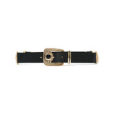 Henrietta Belt in black leather, front