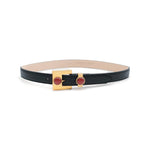 Lucille Belt in black leather, angle