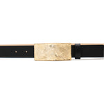 Josephine Belt in black leather, buckle detail
