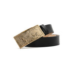 Josephine Belt in black leather, coiled angle