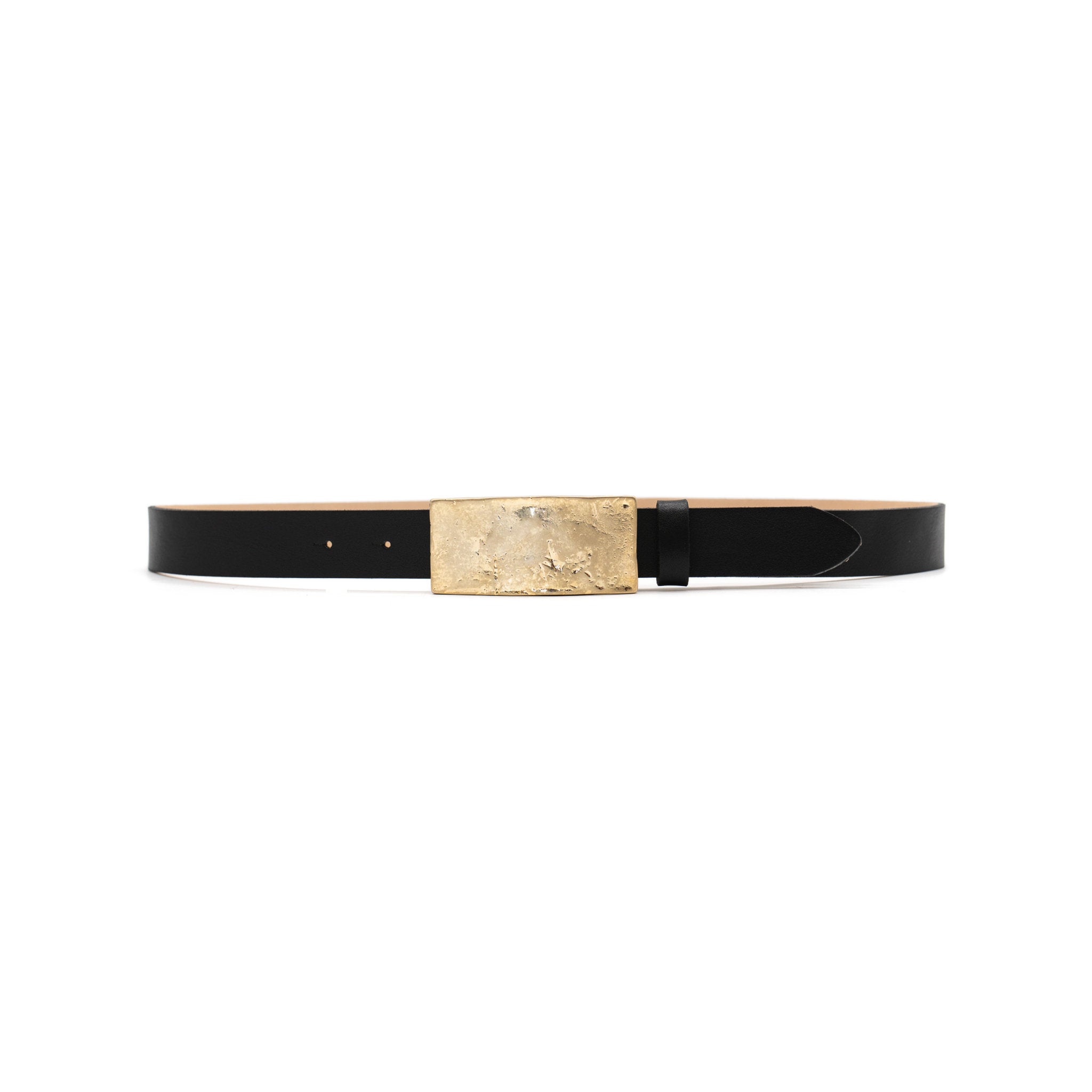 Josephine Belt in black leather, front