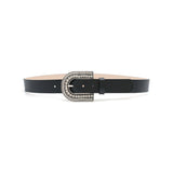 Clementine Belt in black leather, angle