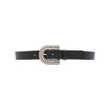 Clementine Belt in black leather, front