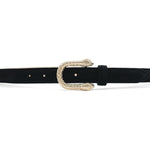 Petra Belt in black suede, buckle detail