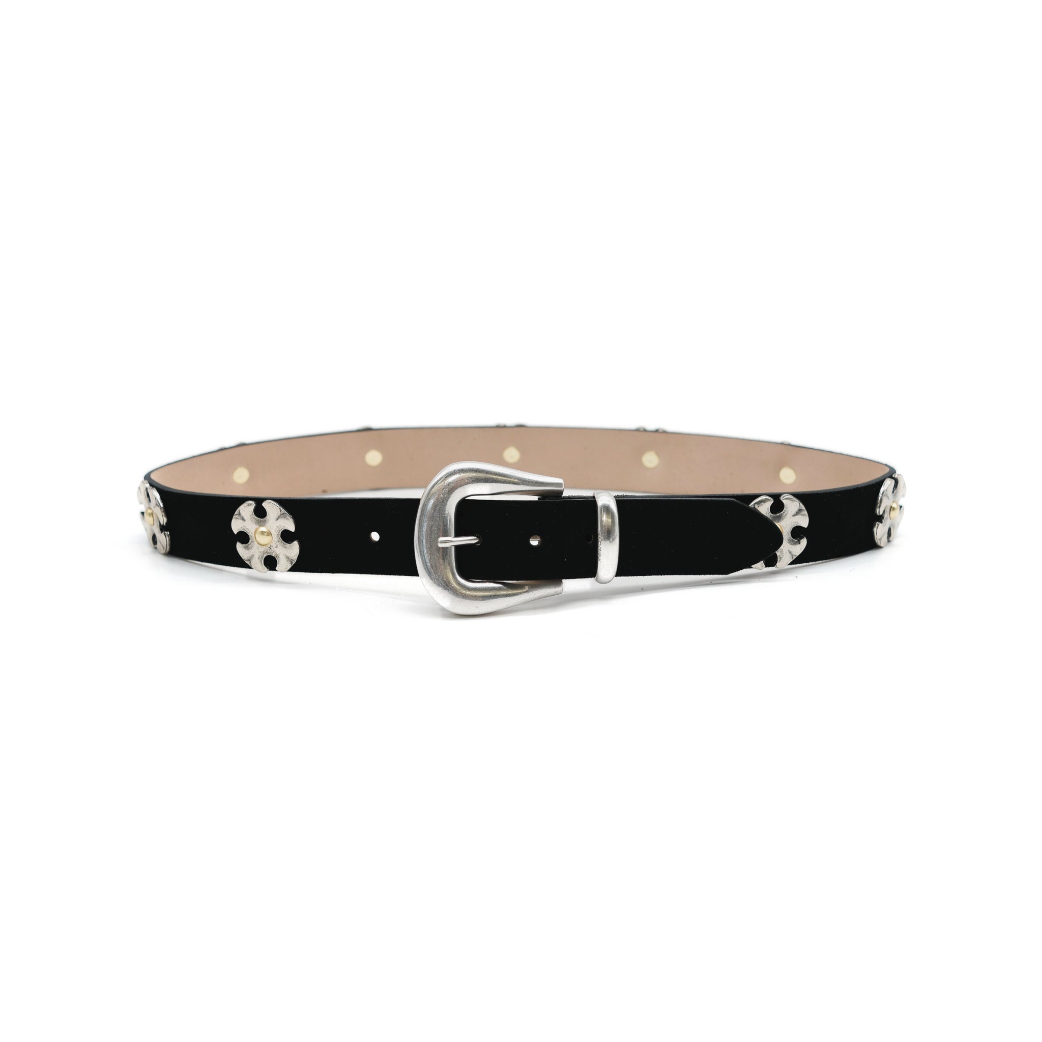 Winifred Belt in black suede, angle