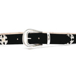 Winifred Belt in black suede, buckle detail