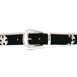 Winifred Belt in black suede, buckle detail