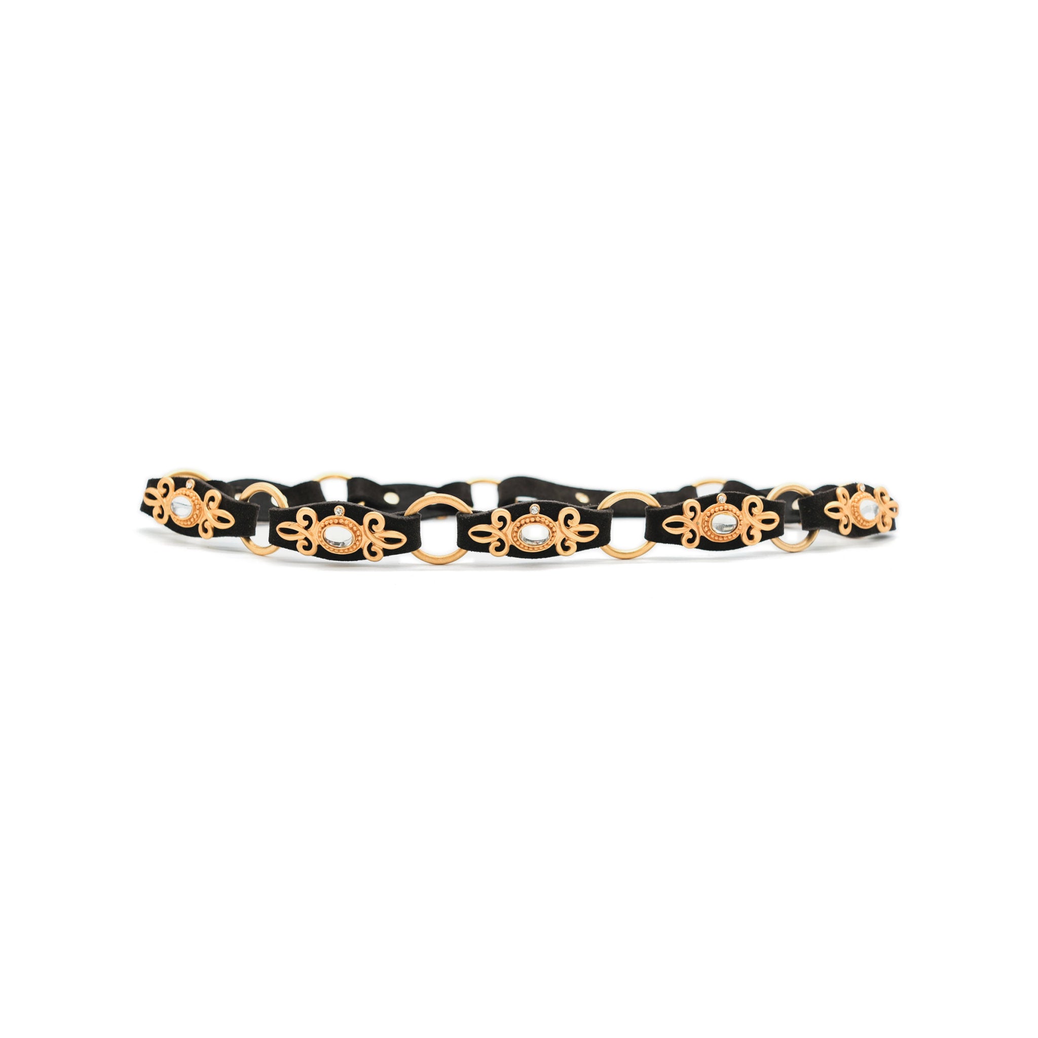 Mathilde Belt in coffee suede, front
