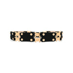 Constance Belt in black suede, front