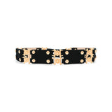 Constance Belt in black suede, front