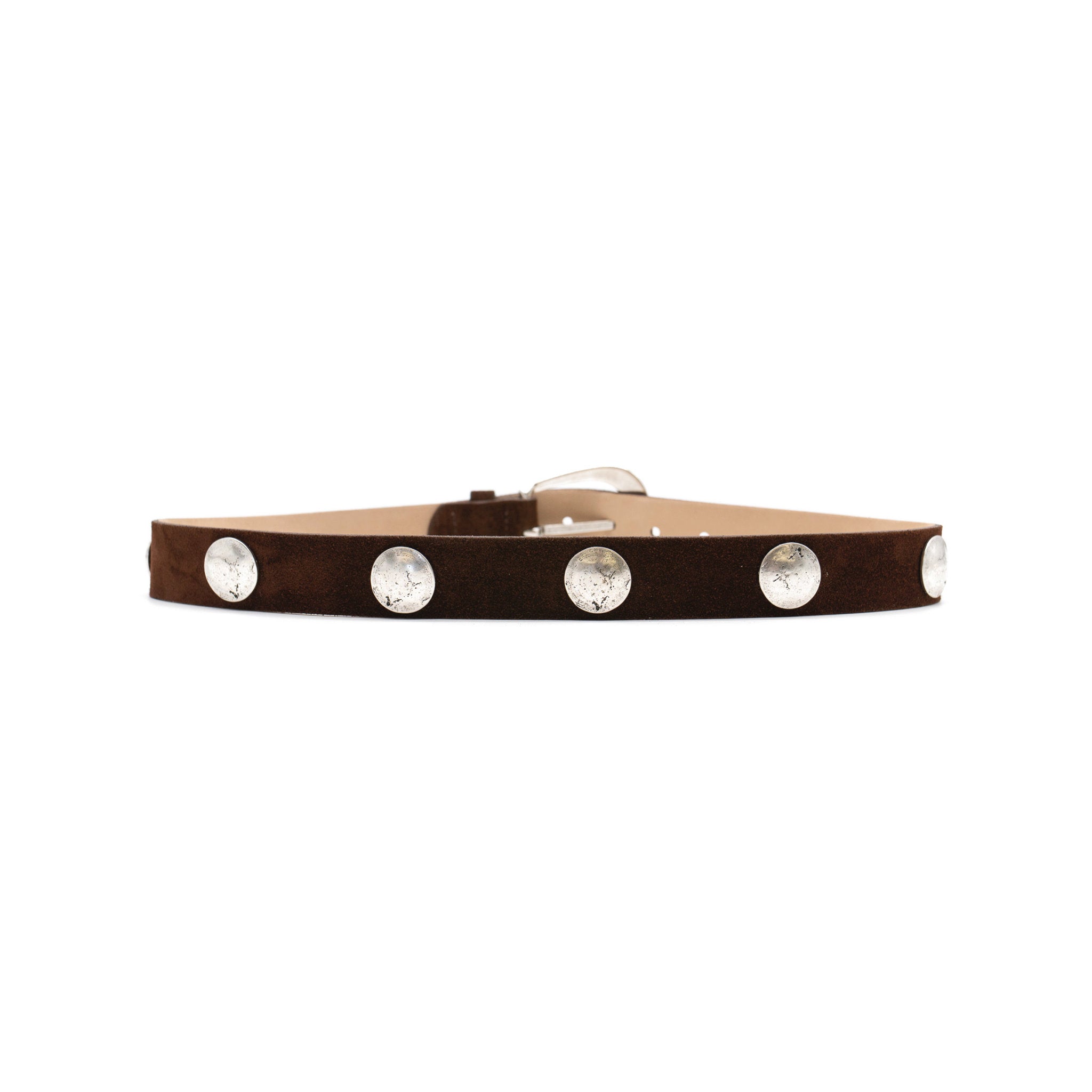 Harriet Belt in chocolate suede, back