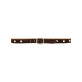 Lorna Belt in chocolate suede, front