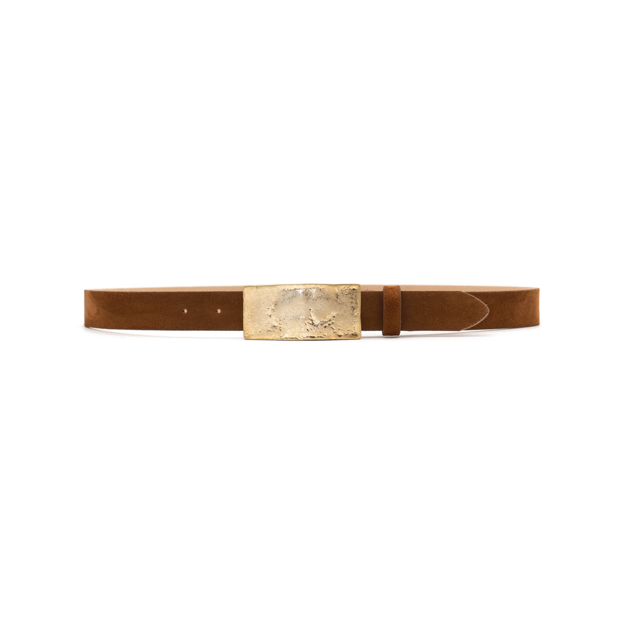 Josephine Belt in tobacco suede, front