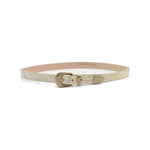 Leonie Belt in cream snake embossed leather, angle