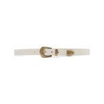 Leonie Belt in cream leather, front