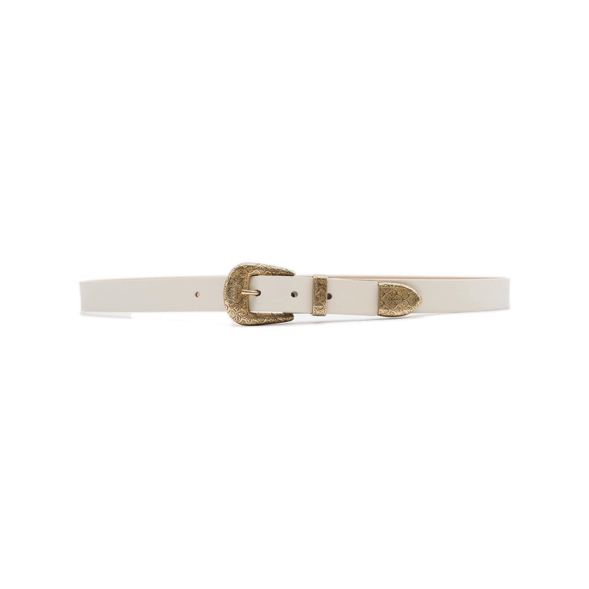 Leonie Belt in cream leather, front