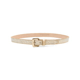 Marianne Belt in cream snake embossed leather, angle