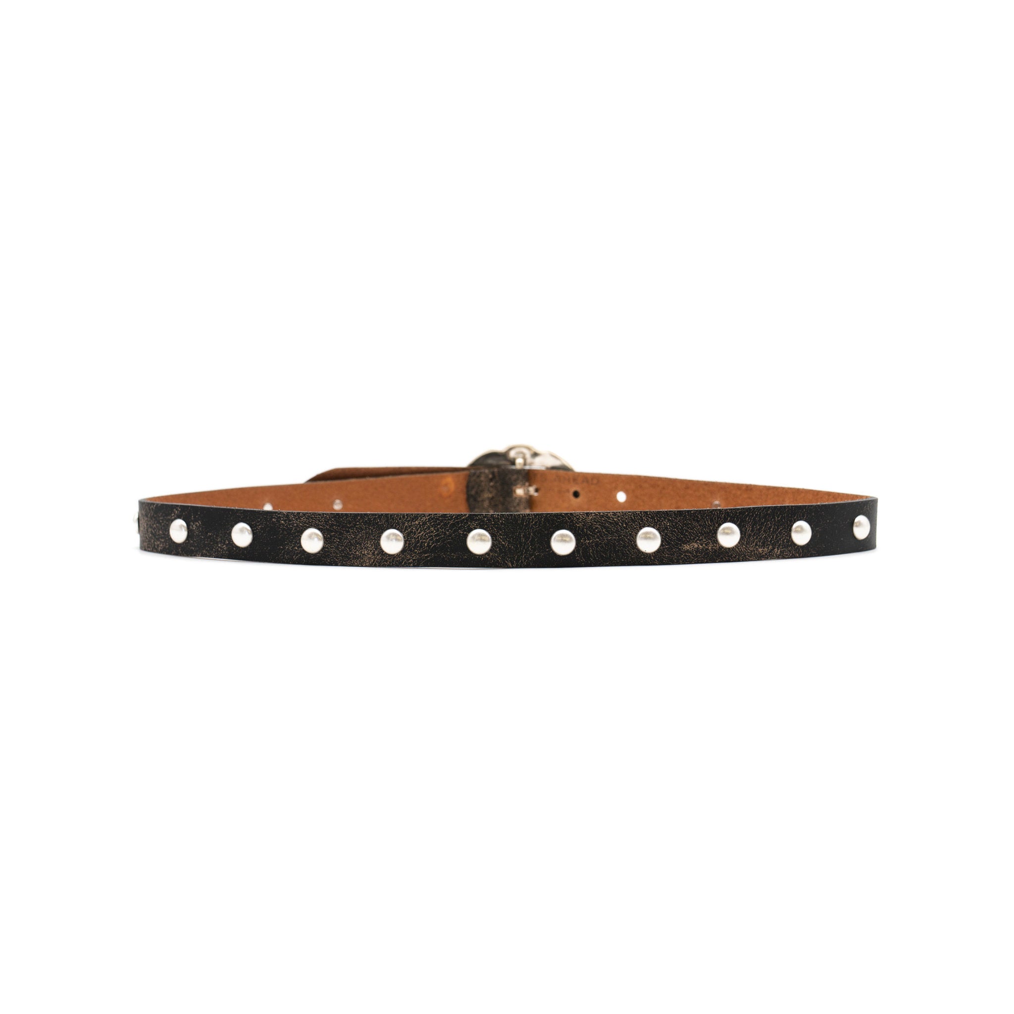 Georgia Belt in black crackle leather, back