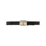 Juno Belt in black crackle leather, front