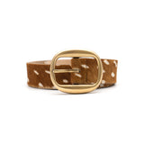Liesel Belt in cognac deer print calf hair, coiled