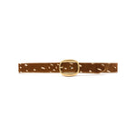 Liesel Belt in cognac deer print calf hair, front