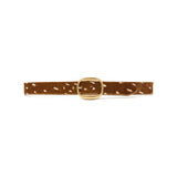 Liesel Belt in cognac deer print calf hair, front