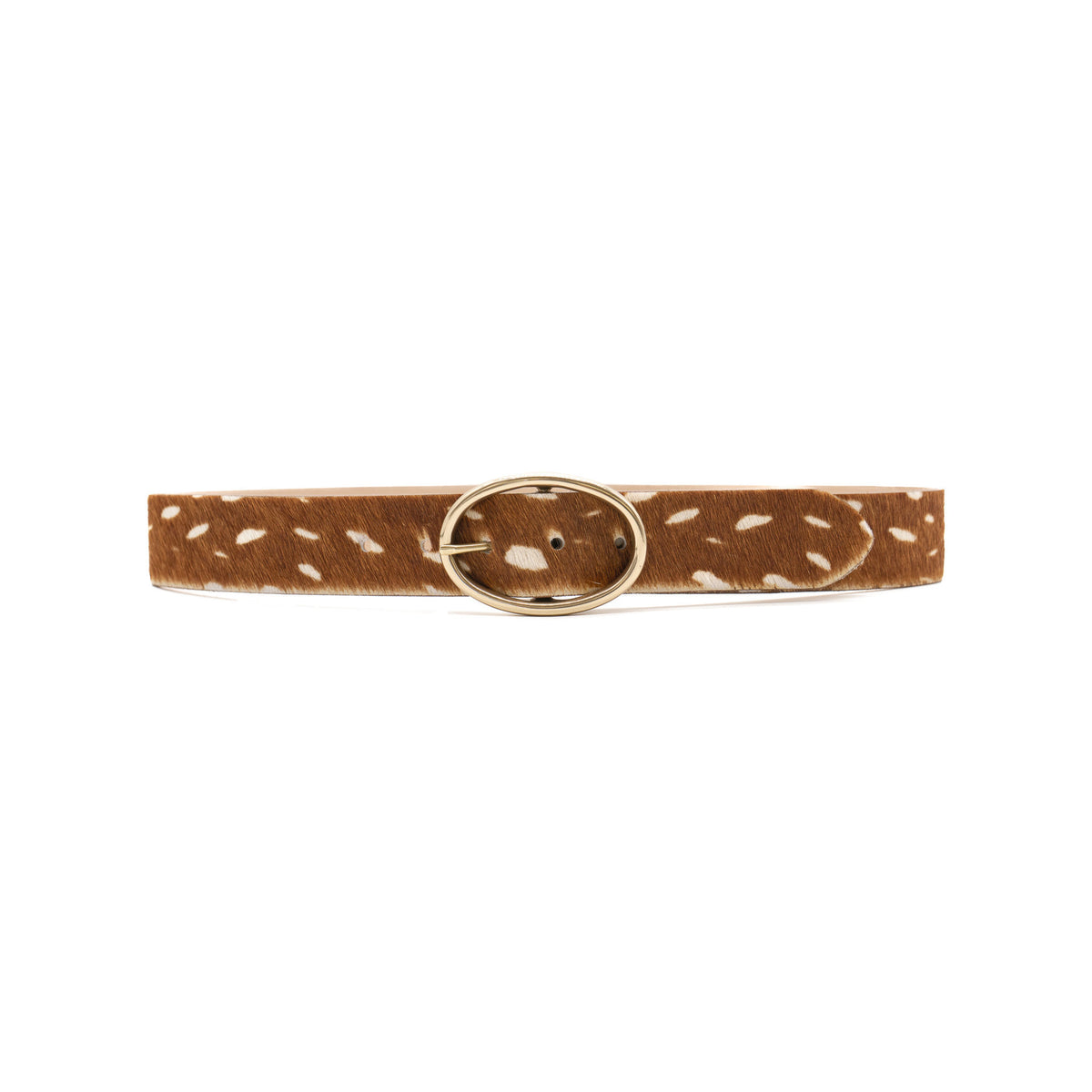 Marguerite Belt - Cognac Deer Print Calf Hair